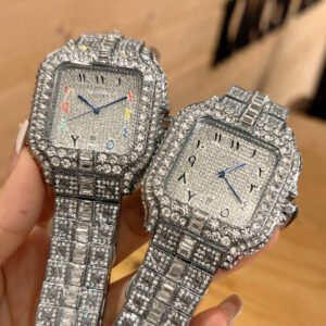 Super Cool FACTORY CARBON PLATING Full Diamond By S-Watch 40MM Silver